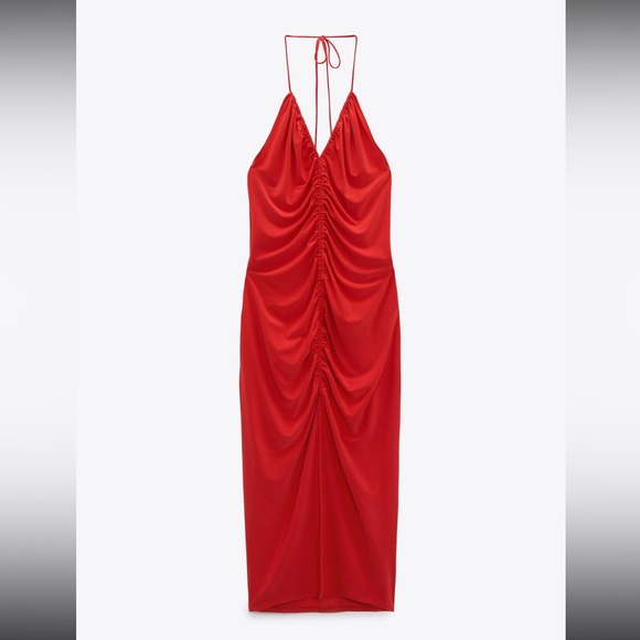 Zara red dress size Large - Picture 7 of 10